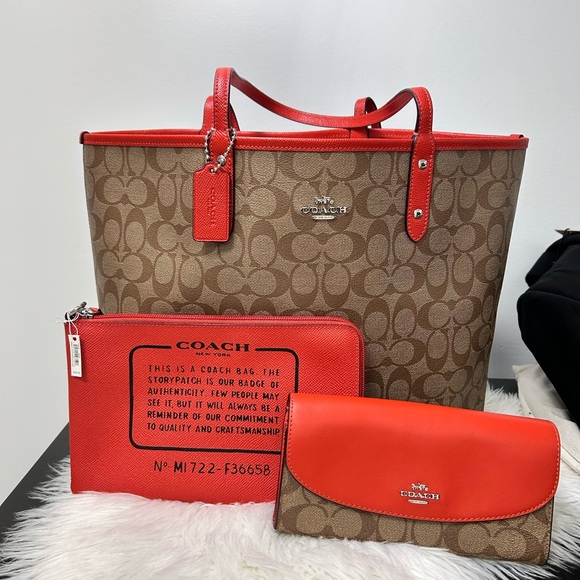 Brand New Coach Large City Reversible Sign. Tote Set - Picture 1 of 15